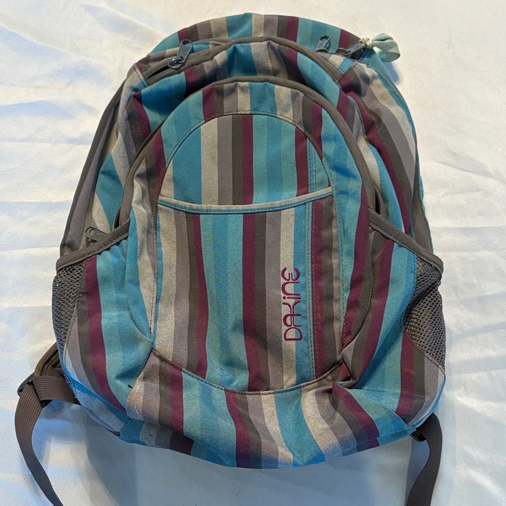 Dakine Blue and Purple Striped Backpack